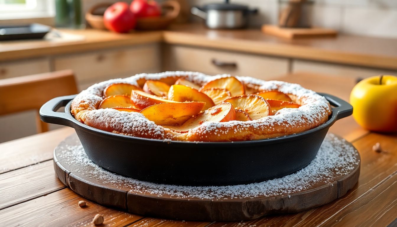 Ce gâteau aux pommes sans four va te sauver (prêt en 10 min à la poêle)