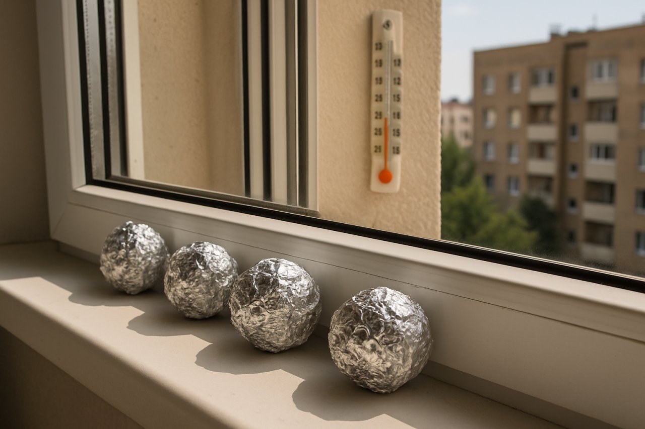 Boules d'aluminium aux fenêtres : l'astuce maison qui change tout quand le thermomètre grimpe à 40°C