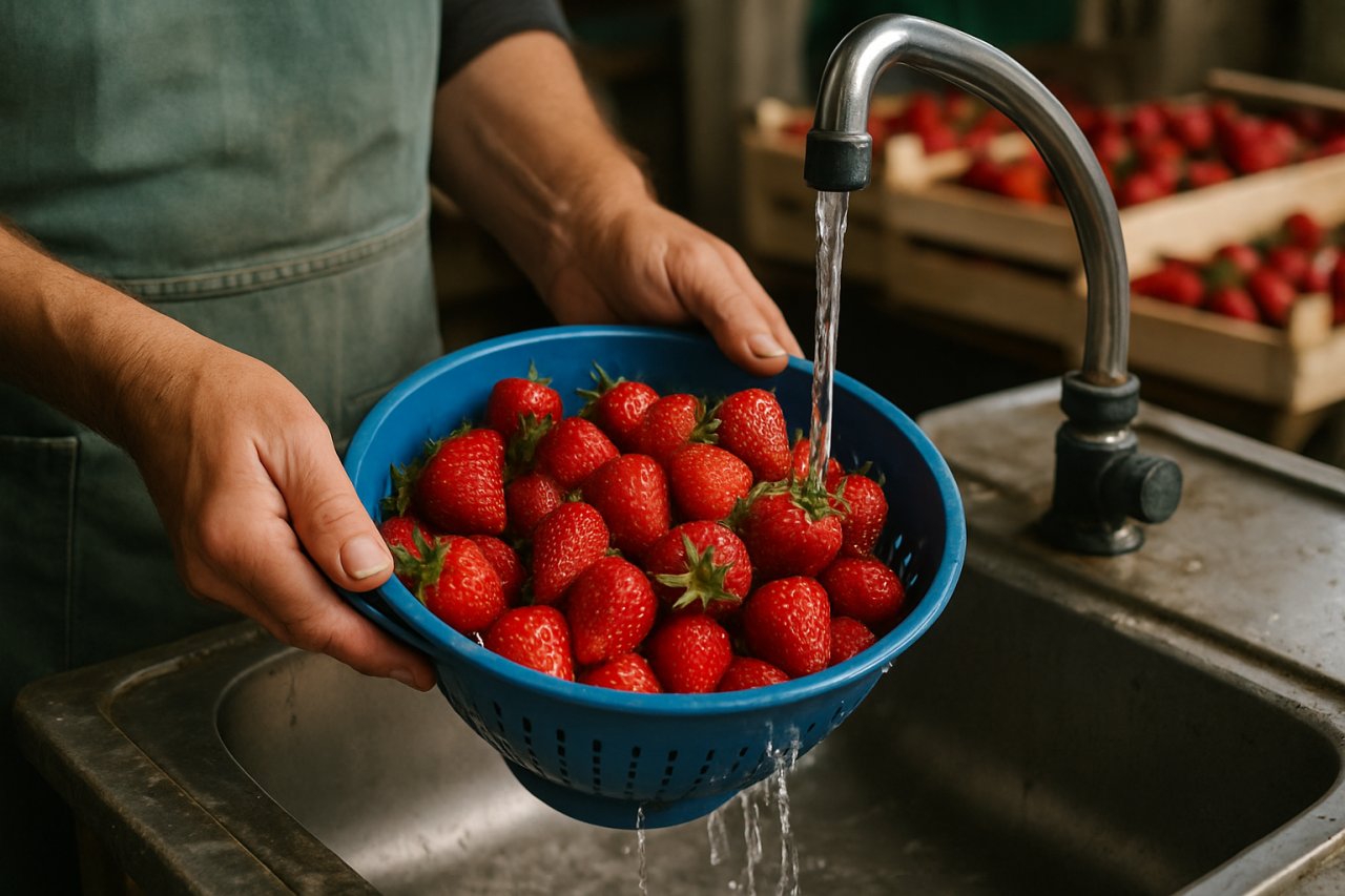 Les maraîchers ne lavent jamais leurs fraises sous le robinet : la méthode simple qui change tout