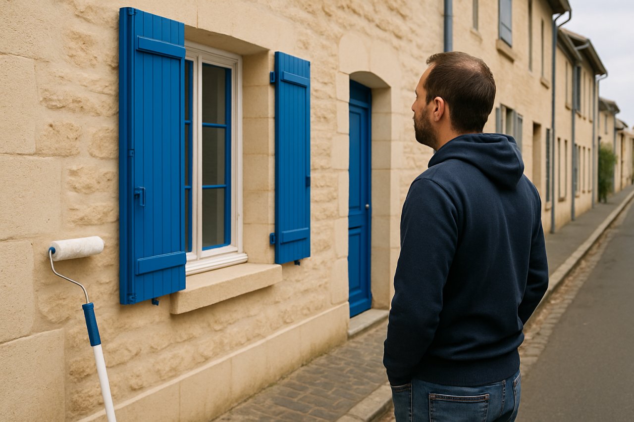 J'ai repeint mes volets défraîchis au rouleau en un week-end : en reculant dans la rue, j'ai compris que toute la façade avait changé