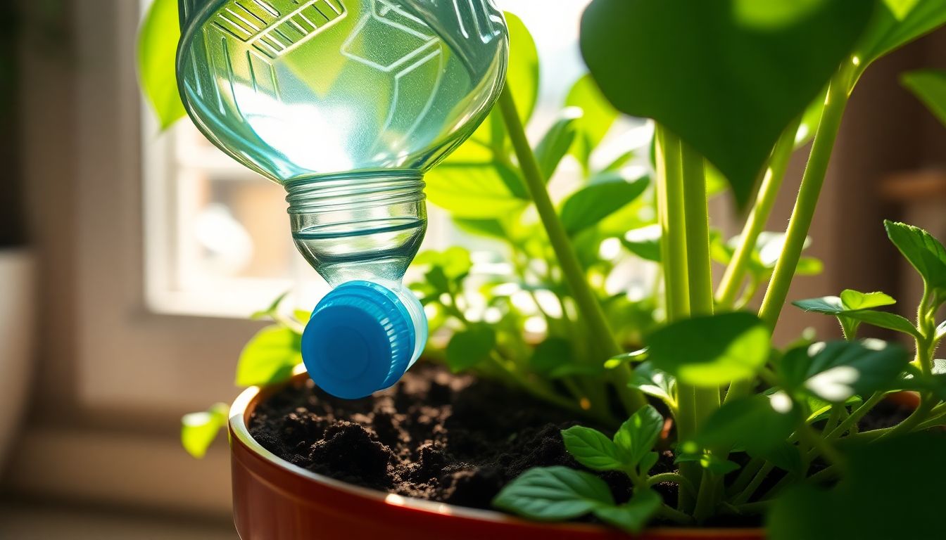 Cette vieille astuce avec une bouteille d'eau permet à vos plantes de tenir plusieurs jours sans arrosage