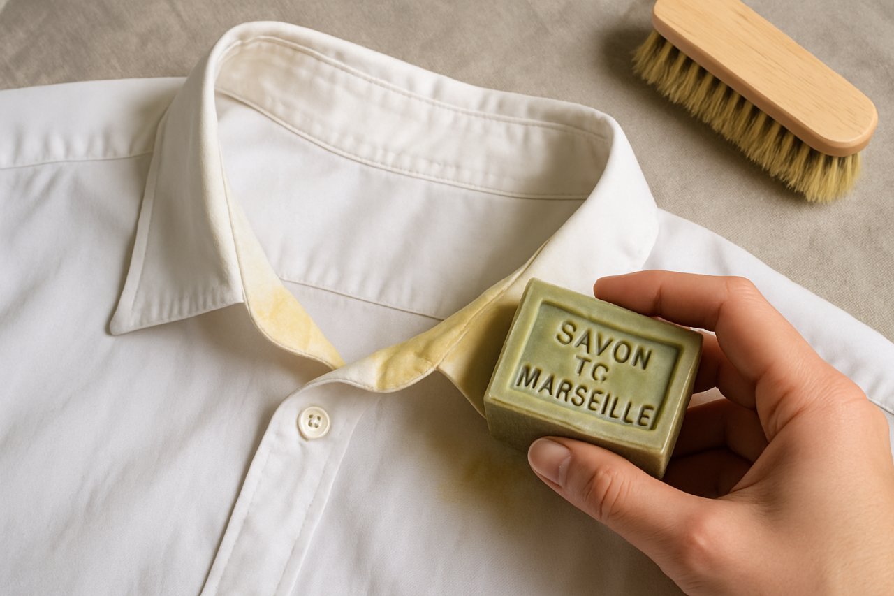 Cols jaunis par la transpiration : l'astuce au savon de Marseille qui les remet à neuf