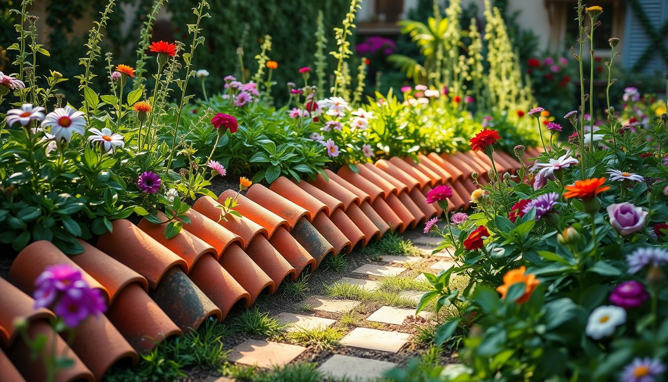 Tuiles enfoncées autour des massifs : le secret de jardinage de nos grands-parents enfin expliqué