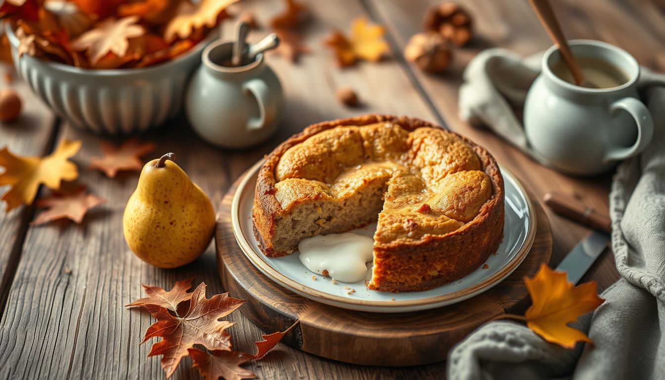 Un yaourt et 2 poires suffisent pour préparer ce goûter d'automne moelleux et économique